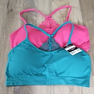 Angelina Pink and Teal Lace Bralette Set